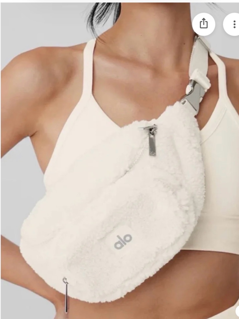 Alo Yoga Sherpa Explorer Fanny Pack Crossbody Women's Ivory / White